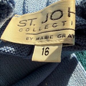 St. John Collection Sky Blue Santana Knit Wide Leg Pants.